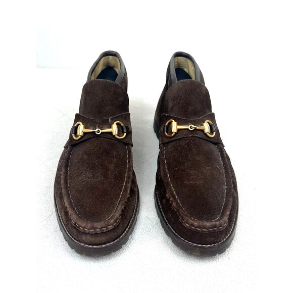 Gucci Brown Suede Ankle Horsebit Slip On Loafer Shoes Boots   Mens Size 9.5 - Picture 2 of 9